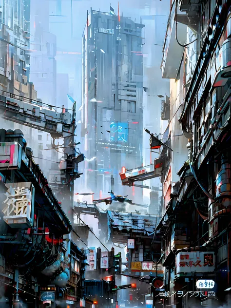 changsha culture, cyberpunk, future city, blade runner,