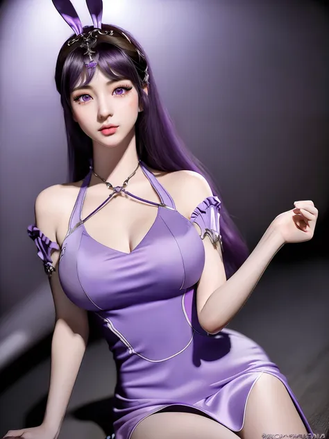 xiaowu, ({1girl, solo}:2), mature female, masterpiece, mistress, goddess, rabbit ears, sitting, ring, tight clothes, tight dress...