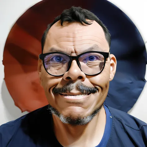 guttonerdvision5, hyper detailed painting of a cold cold confident Victorian bespectacled man 1gentleman with an extravagant large straight symmetrical mustache, wearing 1sun glasses, muted pastel color scheme, studio lighting, smooth background,