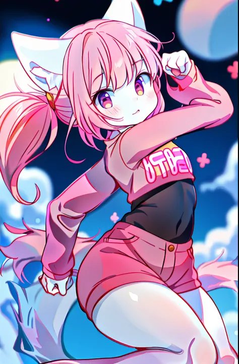 anime boy with a pink shirt, no pants, and a pink cat, fursona!!!!, female furry mini cute style, cute anime catboy, furry furso...