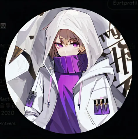 a close up of a person in a purple dress and a white jacket, profile picture 1024px, from girls frontline, discord profile picture, ( ( ( yoshinari yoh ) ) ), girls frontline style, from arknights, girls frontline universe, anime moe artstyle, high quality...