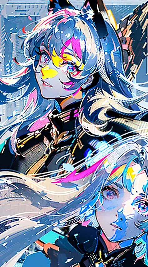 (Highest Quality), (Masterpiece), (Ultra Detailed), (Eye Detail: 1.0), (Lens Vires: 1.0), (Movie Poster: 1.0), (Tarot Border: 1.0), Portrait Centered, (Close-up: 1.0), (Negative Space: 0.8), (Negative Space: 1.6), (Solo), (Floating Colorful Water Magic: 1....