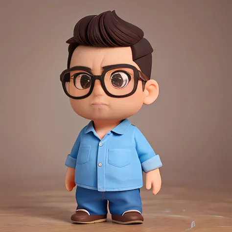 cute small 45-years-old male programmer , huge head, shot undercut hair , wearing round thin frame glasses, highly detailed eyes...