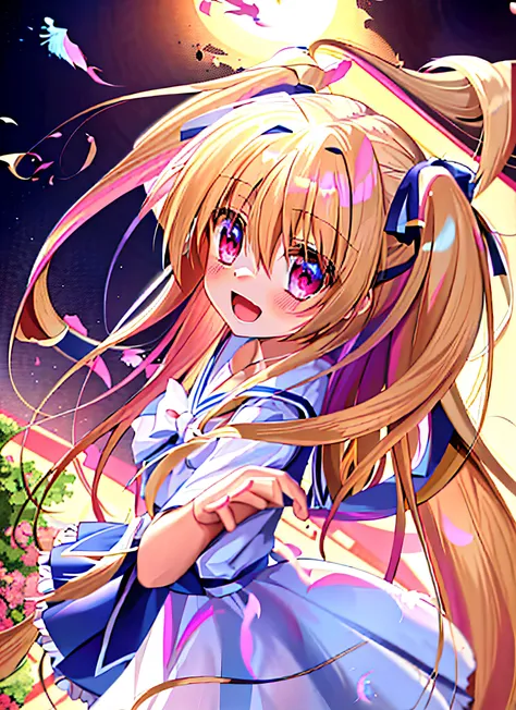 anime girl with long blonde hair and pink eyes in a white dress, anime girl named lucy, twintails, (anime girl), anime!!!!!!!!!!!!!!!, cute anime girl, anime best girl, daytime ethereal anime, kinmoza!, anime style like fate/stay night, pretty anime girl, ...