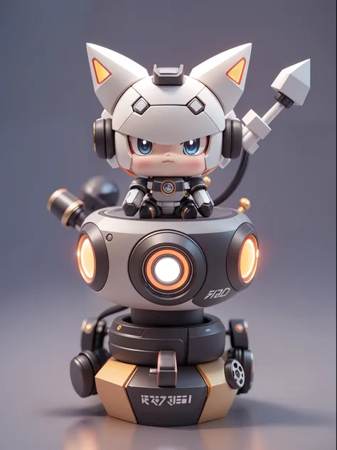 (mechanical: 1.331), (mechanical tail), cute style, small, big head, 3d rendering, ((q version)), pokémon style, machine style, ...