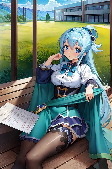 (masterpiece), (best quality), menina_aqua_konosuba, ((ultra-detailed)), (highly detailed CG illustration), (no expression),