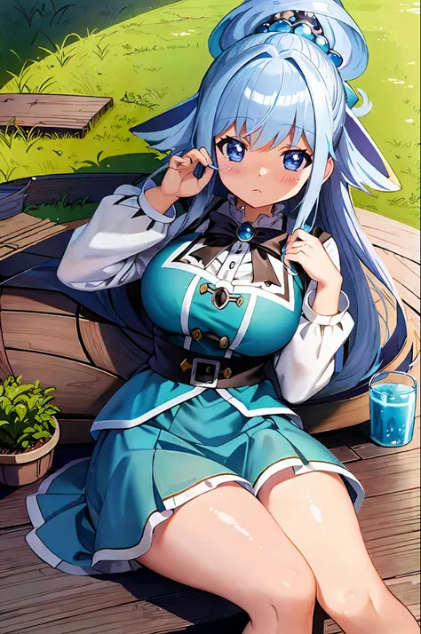 (masterpiece), (best quality), menina_aqua_konosuba, ((ultra-detailed)), (highly detailed CG illustration), (no expression),