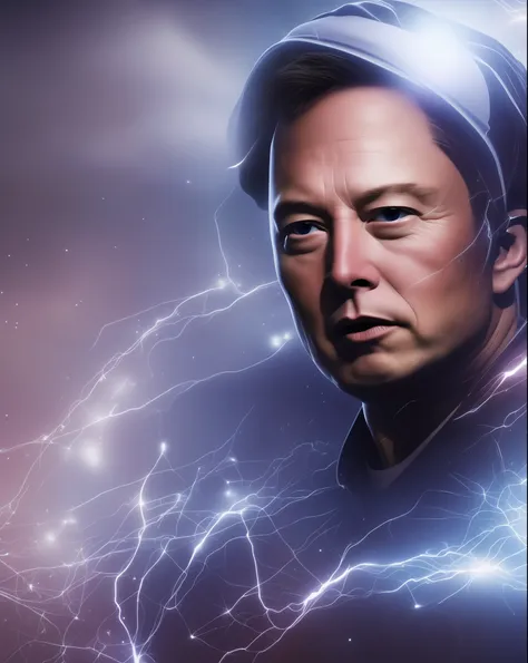 (extremely detailed cg unity 8k wallpaper, best quality), elon musk, portrait, dynamic pose, blue eyes, blinking, high resolutio...