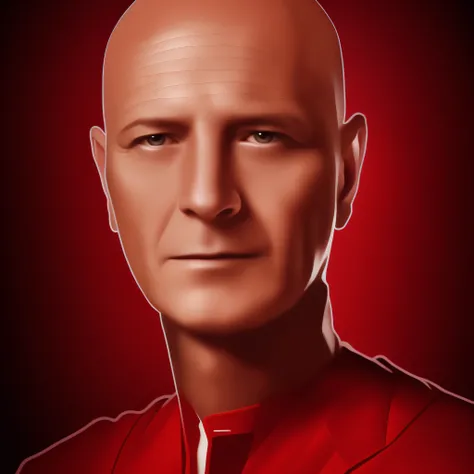 50 years old bald head man with a black military uniform, Portrait Digital Art, blue nebula in the back, Digital Art Portrait, (ultra photorealistic:1.3), (masterpiece:1.4), (cowboy shot:1.2), best quality, ((realistic)), high quality, ultra detailed, ((re...
