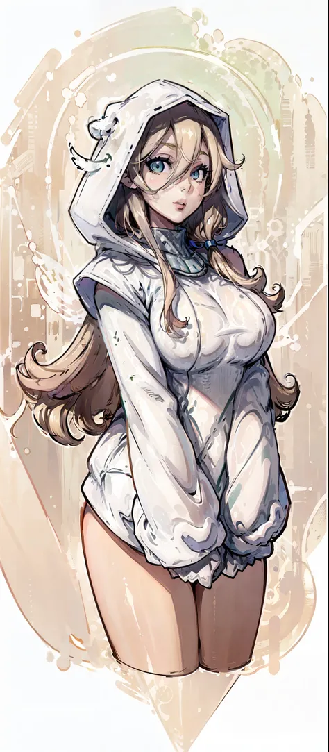 ((masterpiece, illustration, strong contours 1girl, solo, sharp focus, 8k, ultra-detailed)), (blonde beige hair:1.3), ((young, huge breasts)), white skin (pink), long hair, very long hair, green eyes, dark green eyes, selfie, portrait, focus on face, Elf e...