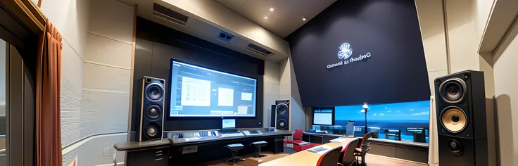 masterpiece, best quality, ultra-detailed, illustration,
controlroom, scenery, speaker, clock, computer, indoors, chair, table, monitor, instrument, window, ceiling light, light, night, lamp