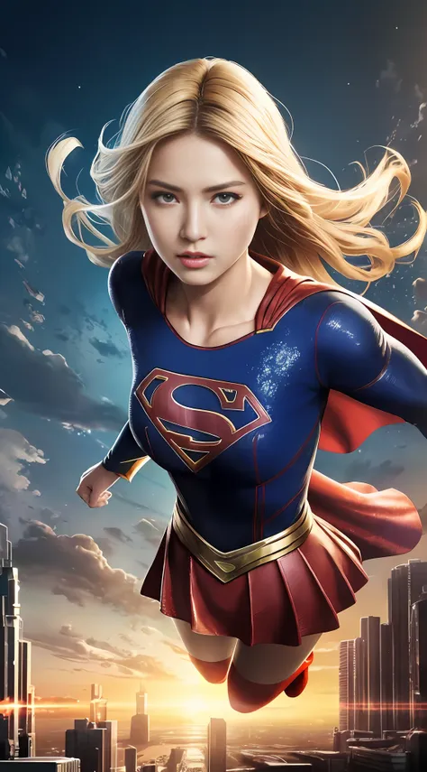 ((best quality)), ((supergirl's masterpiece)), (highly detailed:1.3), 3d, beautiful, (cyberpunk:1.2), in space, nebulous, holdin...