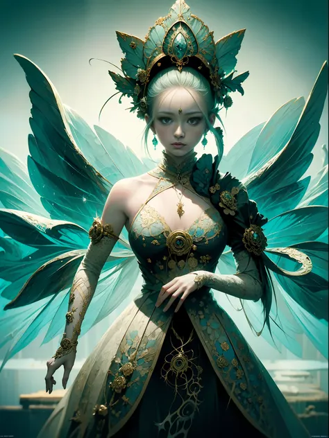 official art, unity 8k wallpaper, ultra detailed, beautiful and aesthetic, masterpiece, best quality, (zentangle, mandala, tangle, entangle), (fractal art:1.3) , 1girl, extremely detailed, dynamic angle, cowboyshot, the most beautiful form of chaos, elegan...