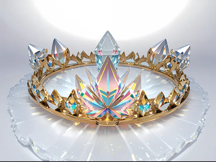 8k, (crown close-up), positive perspective!! , with a diamond crown on a white background, diamond wings!! ,(((((Ring Crown)))),(White Crown))))),(White Crystal)))),((Left and Right Symmetrical Crown)),(Slender Crown)))),(Smooth Lines)),Gorgeous and Colorf...