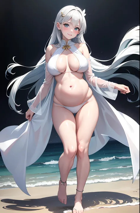 Masterpiece, best quality, 1 girl, smile, turn, buttocks, belly , full body, beach, transparent bikini (KBXLL: 0.6), Abs, Muscles, Vest Line, Fitness, Clear Panties, Buttocks Forward, Hips Pouted, Hips Split, Pregnant Woman, Big Breasts, Buttocks Facing Vi...