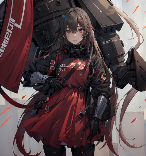 beautiful face, robot girl, mechanical body, mecha