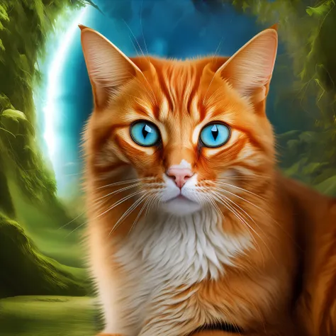 chestnut cat, blue eyes, dungeon, tunnel, poster, cover