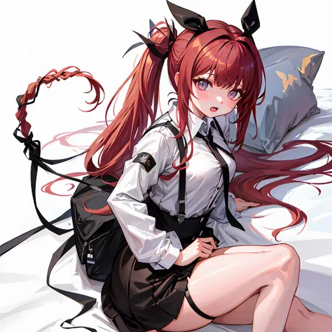 anime girl with red hair tied up and tied up with a pair of scissors, gapmoe yandere, akane owari danganronpa, sayori, hana yata, female protagonist 👀 :8, rin, yandere, yayoi kasuma, anime moe artstyle, makoto, makoto shinka, ryuko matoi