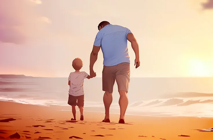 father and son walking on the beach at sunset, shutterstock, father with son, father, stock image, father figure picture, istock...