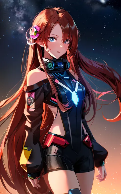 anime girl with long hair and a gas mask on, portrait anime space cadet girl, girl in mecha cyber armor, female cyberpunk anime ...