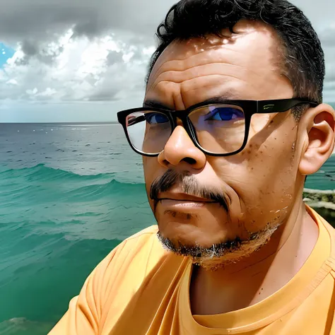 guttonerdreliberate1, detailed photograph of one (bespectacled man: 1.3), (storm: 1.2), (waves: 1.3), ocean, (lighthouse background: 1.3), (cowboy photo: 1.4), looking at camera, pose for photograph, (soft colors: 1.2), realistic, masterpiece, high quality...