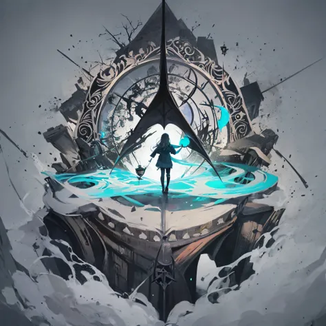 Paint the Deathly Hallows of Harry Potter, with an extremely scary theme, best quality, wallpaper for mobile, 8K, details for the environment --auto --s2