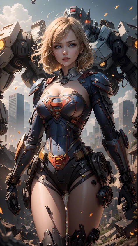 ((best quality)), ((supergirl masterpiece)), (highly detailed: 1.3), 3d, shitu-mecha, beautiful cyberpunk women with their mecha...