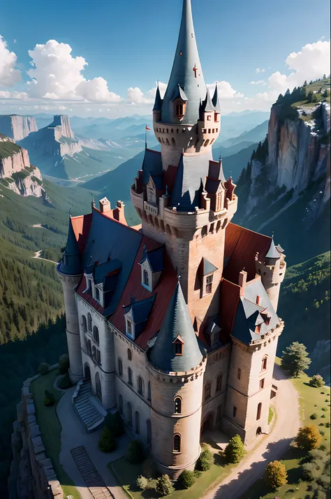 a castle on top of a mountain