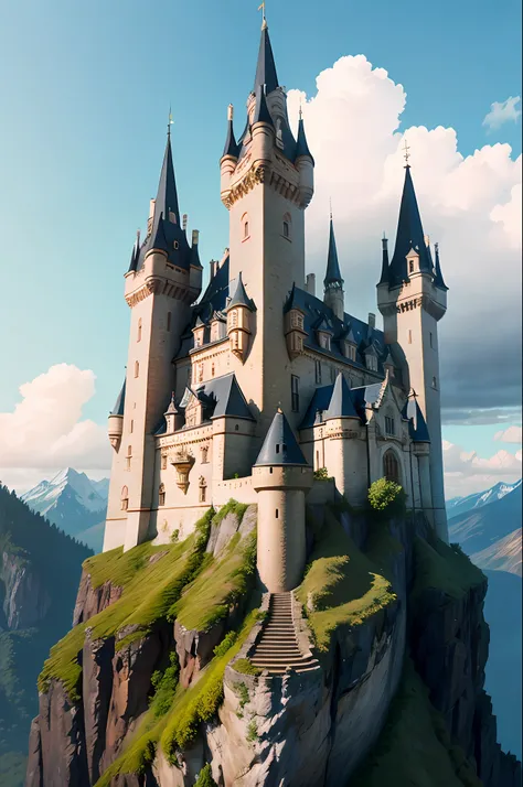 a castle on top of a mountain