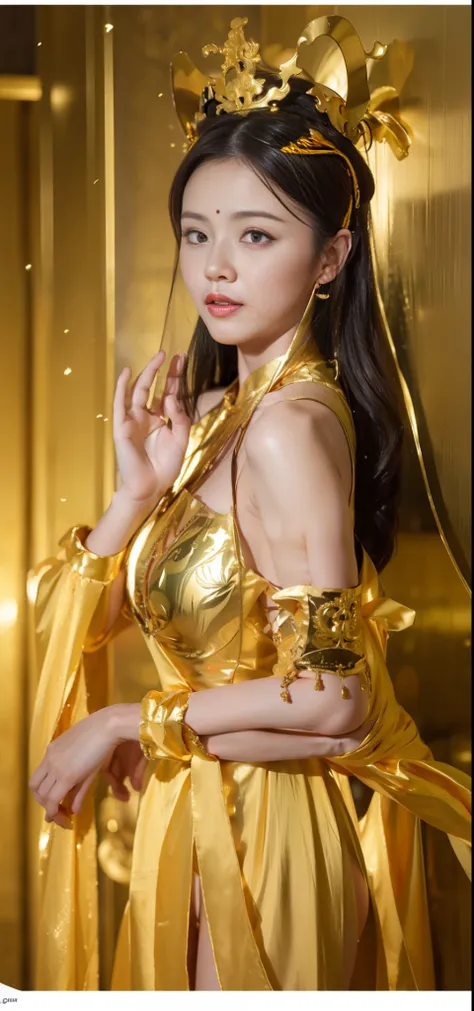1girl, masterpiece, highly detailed CG Unity 8K wallpaper, highest quality, lifelike, RAW photos, stunning, detailed, award-winning photos, cinematic lighting, (gravure photography), (long shot), balanced body, (full body), delicate hands, (small face, sli...