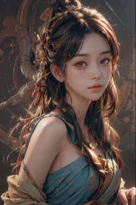 (RAW photo, best quality), (realistic, photo-realistic:1.3),best quality,highly detailed,masterpiece,ultra-detailed,illustration,1girl,upper_body,dynamic angle,world masterpiece theater,messy_long_hair,best quality,extremely detailed CG unity 8k wallpaper,...