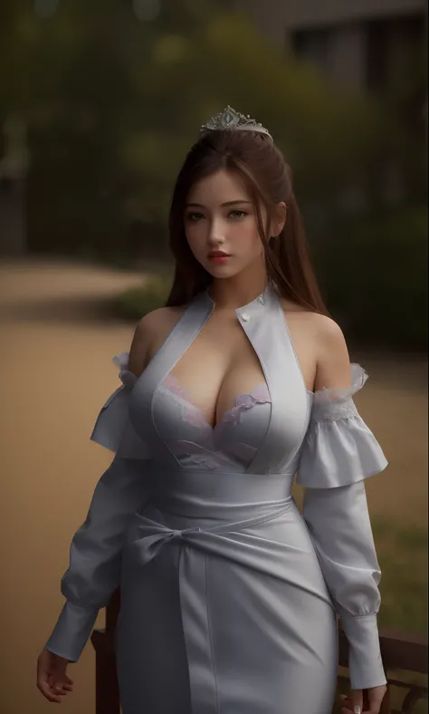 (masterpiece, best quality, extremely detailed 8k, ultra hd, ultra-detailed, highly detailed, highly realistic, ultra-realistic, photo realistic), (1girl:1.5), (detailed realistic skin), (realistic big breasts), (pink lipstick)
