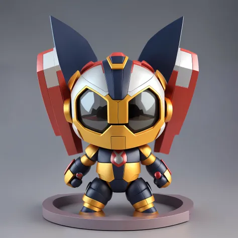 cute Mazinger Z toy, standing character, soft smooth lighting, soft pastel colors, Skottie Young, 3D Blender render, polycount, modular constructivism, pop surrealism, physically based rendering, square image --auto --s2