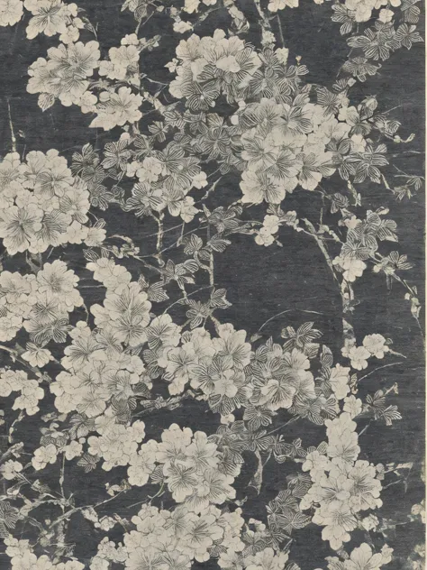 even the texture of japanese paper is drawn, and the ink printing is "black and white woodblock print". japan was about 32 years...