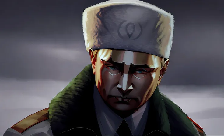 [(Vladimir Putin:1.5), (wearing ushanka:1.4),(winter background:1.3), epic]
