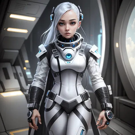 person with amputated limb in a futuristic outfit,futuristic clothes, hyper-realistic style, 8k, space suit --auto --s2