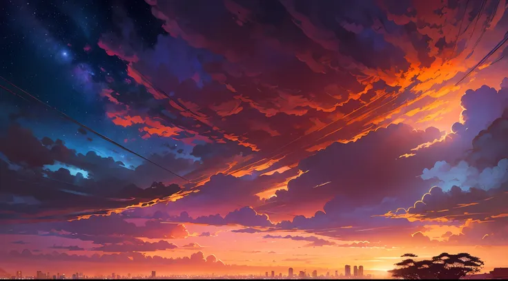 sunset in the city of minas gerais; sky with reddish clouds;art by james gurney,night vision --auto --s2