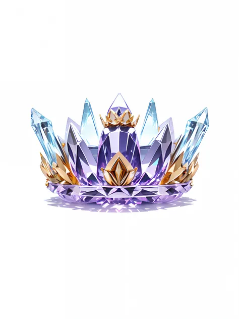 8k, (crown close-up), positive perspective!! , with a gold + diamond crown on a white background, diamond wings!! ,((((game crow...