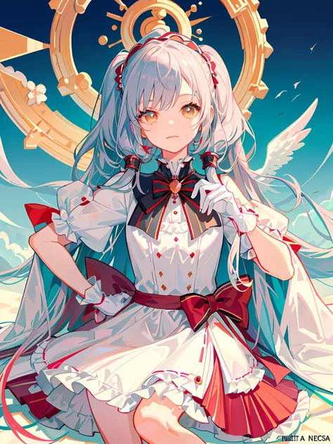 HD4k,masterpiece,best quality),look at viewera close up of a girl with a red and white dress and a hat, portrait of magical lolita girl, lolita style, lolita fashion, portrait of radical lolita girl, angelic pretty, portrait of japanese gyaru, kawaii decor...