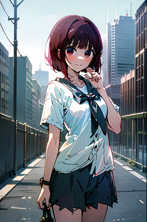 (masterpiece, best quality, highres),
arima kana \(oshi no ko\), city background