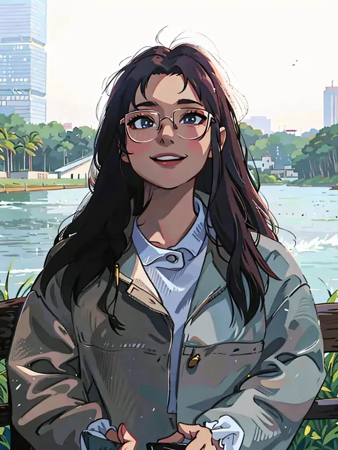 glasses smile beauty anime manga goddess good looking lakeside