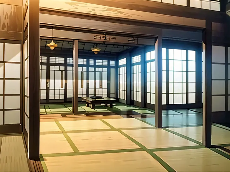 masterpiece, best quality, ultra-detailed, illustration,
DOJO, sliding doors, architecture, tatami, shouji , east asian architecture, indoors, scenery,