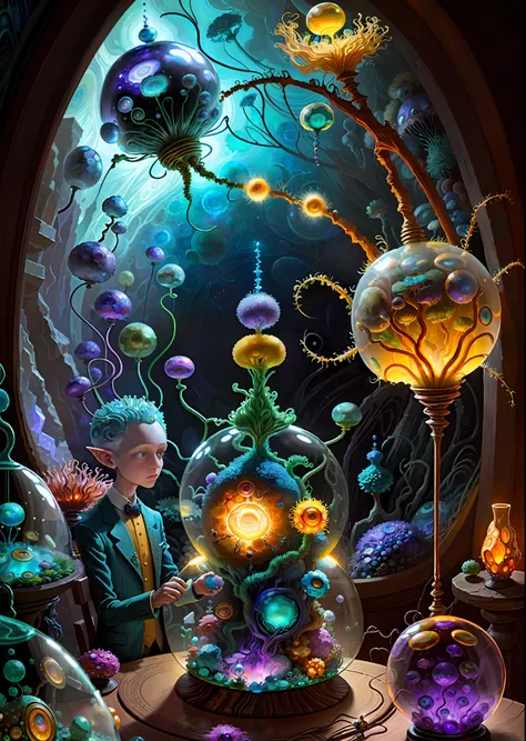 elfin protozoa, surreal, dandelionwanderer, agate geodes, by dan mumford, , dr. seuss, wlop, , dandelionseer, flowervirus, big e...