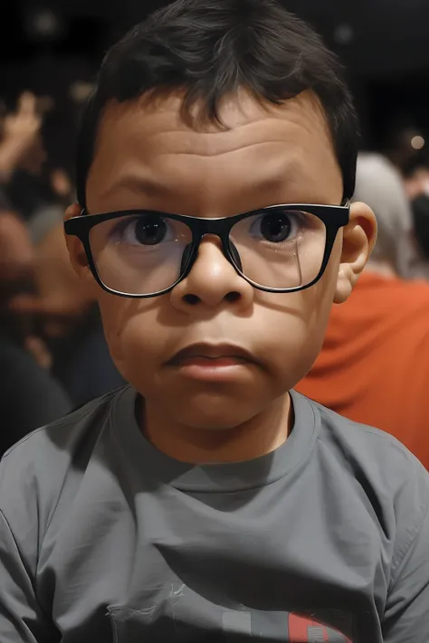 guttonerdreliberate1, dslr photo, (9 0 s), (((night)), (((3 year old boy with glasses)))), face set, dancing, raw photo, nightcl...