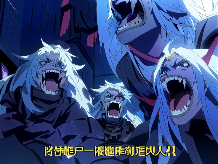 anime characters are in a group with their mouths open, screenshot from the anime film, anime still film anime shikishi, still f...