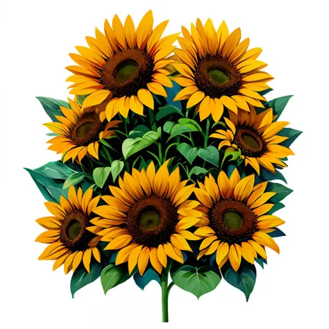 a sunflower flower in watercolor style, design with 32k quality, inspired by t-shirt design, with watercolor style, made by dslr...