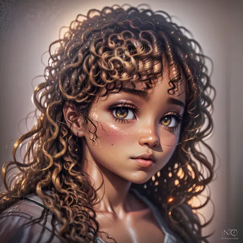 Super Big, Face Close, (hazel eyes), African-Latin style, curly hair, closed mouth, delicate big cheeks, Surrealism, 8k, super detail, masterpiece, best quality, (extremely detailed CG unity 8k wallpaper), (best quality), (best illustration), (best shadow)...