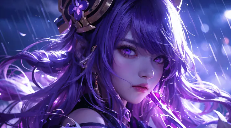 anime girl with purple hair and a crown on her head, detailed digital anime art, extremely detailed artgerm, anime art wallpaper...