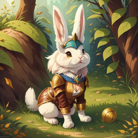 a cute female rabbit dressed in a world of Warcraft outfit, sunny day, jean - baptiste monge , anthropomorphic --auto --s2