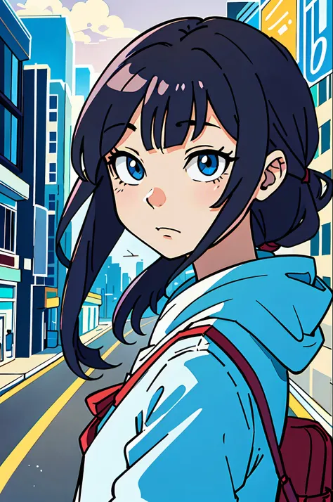 (best-quality:0.8), (best-quality:0.8), perfect anime illustration, extremely close-up beauty passing through the city --
